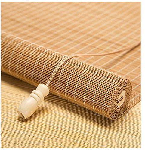 LIJINBO Bamboo Blinds Roller Window Shades Sunscreen Privacy Divider Curtain Panel for Bedroom Living Room Balcony Terrace, 46 Sizes (Color : Brown, Size : 1.12x2.7m)