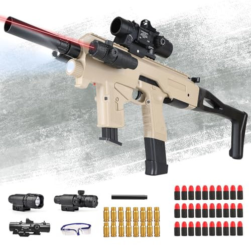 Pistolet Jouet, Pistolet Enfant en Mousse Souple avec Daccessoires, Pistolets Jouets Mousse Blaster Réaliste pour Garçons, Jouets pour Enfants de Plein Air 14+