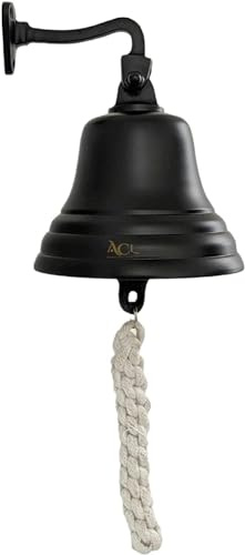 ACL Cloche de dernier Ordre - Accessoires de Bar pour la Maison et Le pub - Cloche de Bar Murale - Cloche Noire Unique avec Son Fort et Net - Idéale pour Noël, réception, Pubs - 25,4 cm