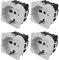 Set 4 Pezzi Presa Schuko 2P+T 16A, Compatibile con Bticino Matix, MOKEKA Alta Qualità, Sicurezza e Design Moderno (Presa Schuko)