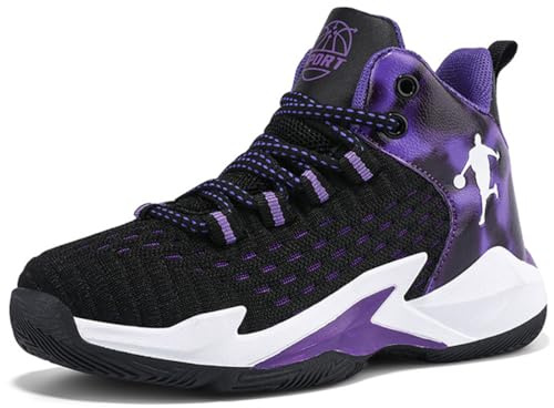 WOWEI Zapatillas de Baloncesto para Niños Moda Calzado de Baloncesto para Niño Zapatillas Aire Libre Deportivas Calzado Deportivo para Correr Ligeras Zapatos de Running (CXB-A27, 38EU)