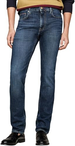 Tommy Hilfiger Jean Homme Slim Fit en Coton, Bleu (Tino Indigo), 29W/36L