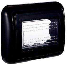 Placca con Coperchio, Supporto Stango Idrobox IP55, Compatibile con Bticino Living Light, Coperchio Modulo Cassetta (3 Posti/Moduli,Nero)