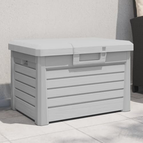ZEYUAN Baúl para Cojines Polipropileno Gris 73x50,5x46,5 cm, Arcon Exterior, Arcones para Patio, Baul Almacenamiento Exterior, Baúl para Terraza - 366601