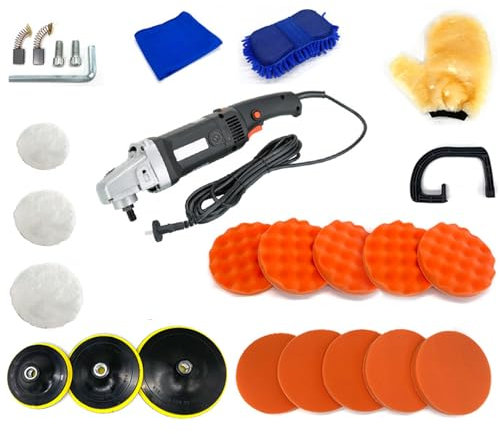 MYVVKIA Pulidora rotativa para automóvil de 27 Piezas, 500-3000 RPM, 8 velocidades Ajustables, Elimina Puntos de Soldadura y óxido de la metalistería, desbarba Muebles y carpinte