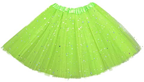 Mädchen Tüllrock Tütü Star Glitzer Rock Tutu Ballettrock Prinzessin Minirock Tüll Rock Glitzerrock Tanzrock Karneval Party Röcke für Mädchen Partykleid Warehouse Deals Angebote Grün 3–9 Jahre