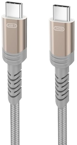 Ubluker USB C auf USB C Kabel 1M, 240W 100W 60W Premium USB Typ C Superschnellladekabel mit E-Marker Nylon Geflochten Daten und Audio Sync für iPhone 17 16 16e 15 Galaxy S25 MacBook Laptop