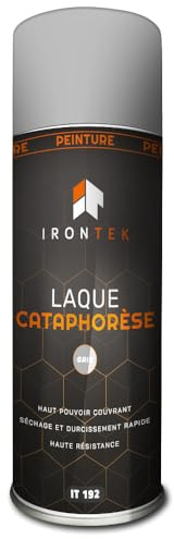 Vernice Spray Antiruggine Telaio - IRONTEK - 400 ml | IT192 | Grigio Cataforesi | 3 in 1 Primer Fondo | Asciugatura Rapida 20 min