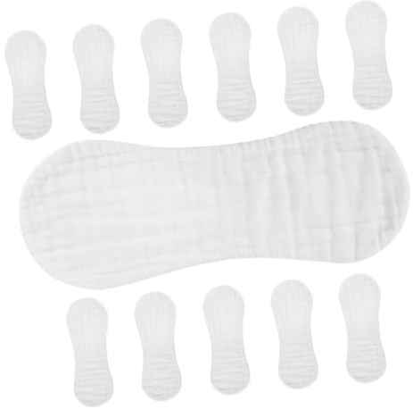 Abaodam 12pcs Gauze Baby Reusable Diapers and Wash Cloths for Newborns and Toddlers, Lightweight Peanut Shape Baby Towels the Go, Easy to Store Soft Muslin Cloths