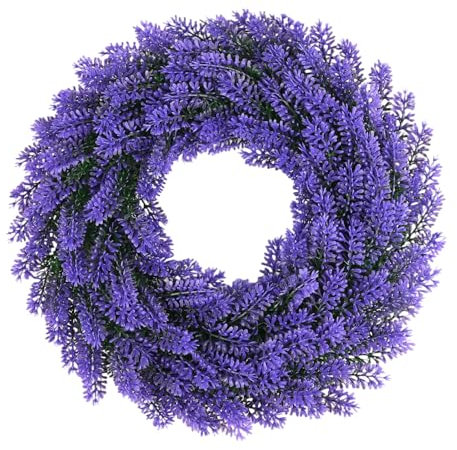 Weinsamkeit Ghirlanda di Lavanda per Porta D'ingresso, 34 cm, Ghirlanda Porta Ingresso, Ghirlanda di Fattoria per Parete, Ghirlanda Primaverile, per Porte, Finestre, Pareti, Camere da Letto