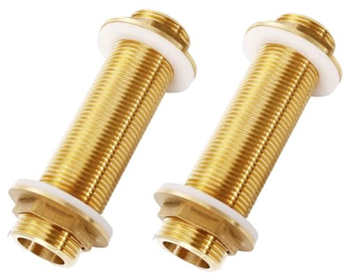 2 PièCes G3/4 Raccord Cloison En Laiton, 10 Cm MâLe Tube Fileté Raccord Tuyau, Pour Les Robinets, Les Tonneaux D'Eau Pluie, Les RéServoirs D'Eau, Les ChâTeaux D'Eau Et Les Pompes à Eau(G3/4, 10CM)