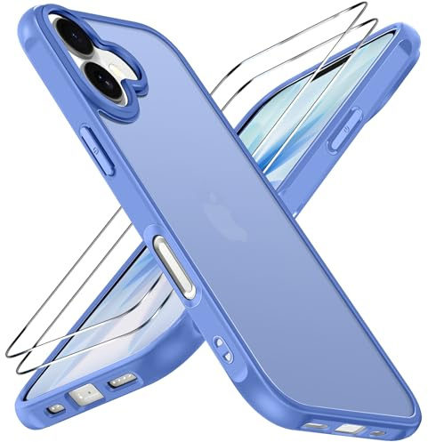 ivoler Funda para iPhone 17,con Protección De Dos Piezas, [Antigolpes Militar], Ultrafina, Trasera Translúcida Y Parachoques Reforzado, Azul Claro