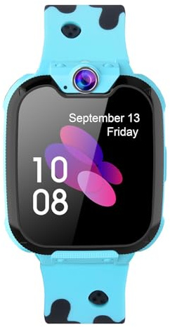 4G Reloj Inteligente Niño con GPS y Llamadas, Smartwatch Niños Llamadas Videollamada Teléfono SOS Chat SMS Juego Despertador IP68 Impermeable Modo Clase Localizador, Reloj GPS Niños Estudiante Regalo