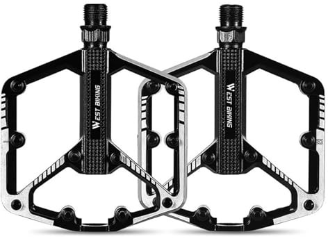 Cykelpedaler, aluminiumlegering, plattformspedaler, 3-lager med Cr-Mo stålaxel, halkfri (dubbel DU svart)