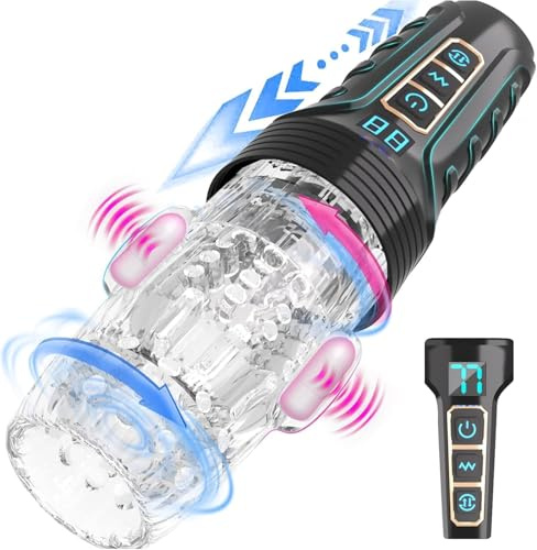 Masturbador Masculino Automatico Masturbador Hombre Electrico Vibradores para Hombres, Masturbádores Masculino con 5 Telescópica Rotación y Modos de Succión, Vibradorador Hombre Juguetes Eróticos