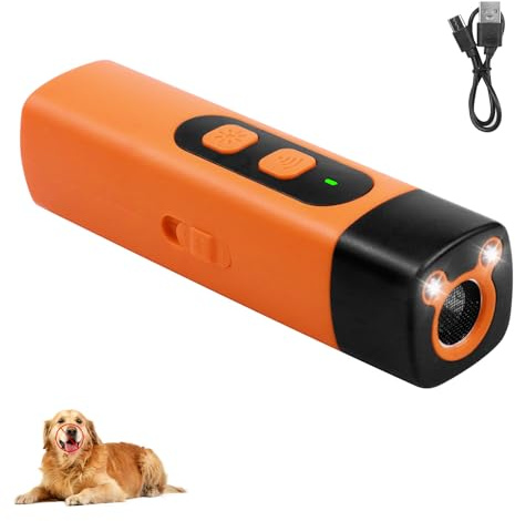 Suevut ultrasonidos para Perros,antiladridos para Perros,Ahuyentador de Perros Ultrasonidos,3 Frecuencias Ajustables Antiladridos con Linterna Dispositivo,pour Chiens Petite,Moyenne et Grande Tail