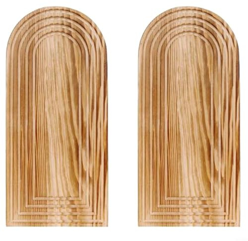 GLFLOW Jarrón colgante de pared, maceta de madera para decoración de interiores, jarrón colgante de estilo bohemio, decoración de sala de estar o baño (2 piezas)