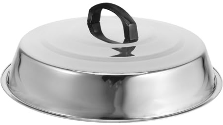 FIXOSHEE Coperchio Barbecue in Acciaio Inossidabile, Coperchio Bombato Inox per Bistecca e Griglia, Manico, Mantiene Cibo Fresco