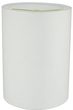 Aspen Creative 31261 Transitional Drum (Cylinder) Shaped Spider Fitter Lamp Shade in White Linen, 8 wide (8 x 8 x 11)