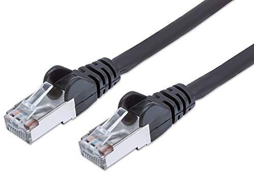 PremiumCord Câble Patch, CAT6a, S/FTP, PIMF, Ethernet, LAN, Rapide, Flexible et Durable RJ45 10Gbit/s Câble, AWG 26/7, Câble en Cuivre 100% CU, Noir, 10m
