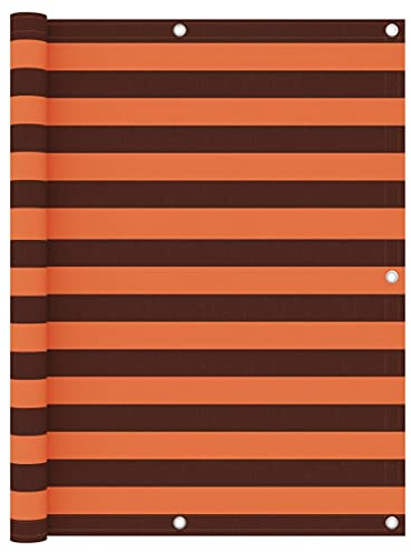 vidaXL Toldo para Balcón Parasol Pantalla Privacidad Malla Ocultación Patio Jardín Terraza Protección Tela Oxford Naranja y Marrón 120x400 cm