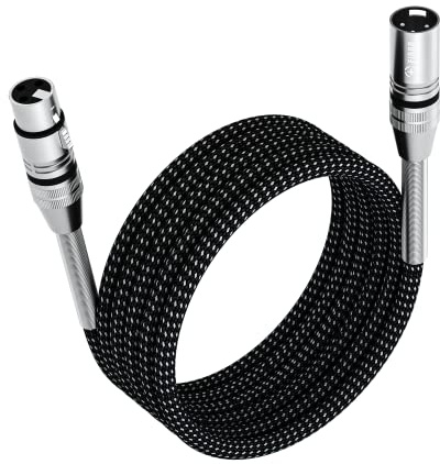 FIBBR XLR Cable 5M, Microphone Cable Nylon Braided XLR Male to Female Heavy Duty Balanced Microphone Cord Compatible with Preamps/Speaker Systems and More