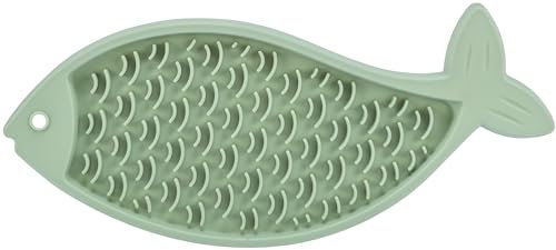 TRIXIE - Lick'n'Snack Tischdecke für Katzen, Lametablett aus Silikon, 28 cm, rutschfest, blau, spülmaschinenfest und gefriergeeignet