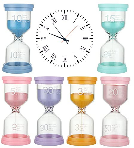 MIVIDE 6pcs Sanduhren Set 3/5/10/15/20/30 Minuten für Kinder, Geschenke, Küche, Büro, Home Deco (Macaron-Farbe)
