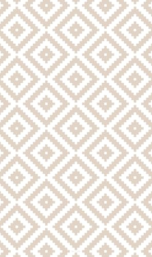 DobleUve Estudio Alfombra Vinílica Geométrica 07 | Color Beige | 47x80 cm | Alfombra Cocina Lavable Antideslizante | Alfombra Vinilica | Suelo Vinílico | Alfombra Vinilo Salón