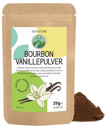 Alpi Nature Bourbon Vaniljpulver 25g, Malda Madagaskar Bourbon Vaniljstänger, Klass A Vanilj Pulver