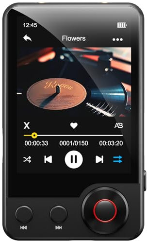 MECHEN 128GB Reproductor MP3 Bluetooth, Audio Doble MP3 Reproductor, Pantalla Táctil, Función de Búsqueda Disponible, Rueda de Desplazamiento, Vídeo, Radio FM, Grabadora, Libro electrónico