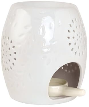 COEKI Duftlampe Teelicht, Aromalampe aus Keramik mit Teelichthalter, Stövchen für ätherische Öle, Duftöl und Duftwachs, Aromalampe Öl Brenner für Schlafzimmer, Büro, Spa, Yoga (Weiß)