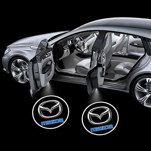 Luces LED de Bienvenida Coche para Mazda 2 3 5 6 MX-5 MX-30 CX3 CX-30 CX-5 CX-50 CX-7 CX-8 CX-9, Logo Proyección HD,Proyector Luz Logotipo Puerta de Auto Inalámbrico Luces charco Iluminación bajo