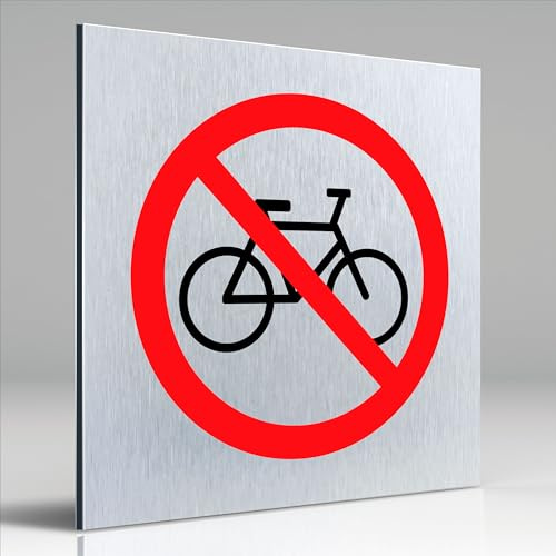 Dörrskylt 24 aluminium Dibond skylt – dörrskylt • 120 x 120 x 3 mm • Cykel förbjuden • 100 % tillverkad i Tyskland