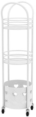 Portasciugamani autoportante con cestino portaoggetti multistrato in ferro nordico da bagno mobile carrello da pavimento rotondo rack portasciugamani stand in bianco salvaspazio ed elegante soluzione