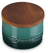 Le Creuset Signature Salt Cellar and Storage Canister with Wood Lid, 7 oz., Artichaut