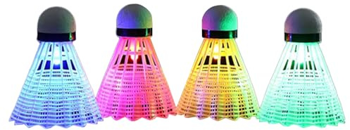 Rrlihjgu Volante LED | 4 Unidades Coloridas para Noche Oscura | Equipo Luminoso para Deportes Principiantes Niños Adultos | Uso Exterior Interior Jardín Juego Actividad