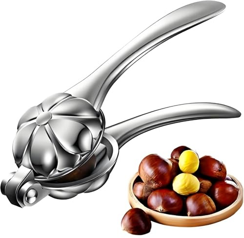 Chestnut Cutter Tool, Nut Cracker with 304 Stainless Steel Blade, Aluminum Alloy Chestnut Peeler & Sheller, Quick Clip Opener for Kitchen, Easy for Chestnuts