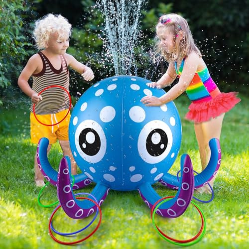 Auney Giochi da Giardino per Bambini,Giochi Acqua Bambini,Tartaruga Spruzzino Acqua da Esterno con Bolle Sapone,Bambini 3 4 5 6 7 8 9 Anni