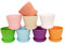 KINGLAKE 16 Pièces 10 CM Pots Plastique Plantes Petite, Cache Pot Interieur Exterieur, Pot de Fleur avec Plateaux, Convient aux Semis, Cactus, Plantes Succulentes, Orchidées, Herbes -8 Coloré