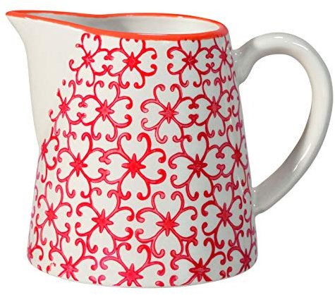 BLOOMINGVILLE Jarrita de Leche Carla Express - Jarra da Loza Ø 8,5 x H 8,5 cm, Rojo, Cerámica, Capacidad 250 ml