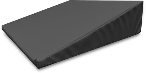 QUIRUMED Cojín cuña, Medidas 40 x 50 x 13 cm, Color Negro, Ergonómico, Polipiel, Relleno Flexible, Cojín Masaje, Fisioterapia, Apoyo para la Espalda