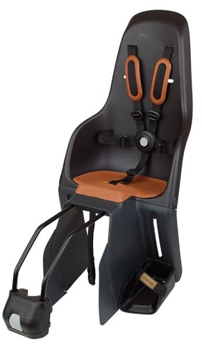MINIA for Frame 8405600001 - Cykelbaksäte med ramförankring, lämplig för barn från 9 månader till 6 år i svart.