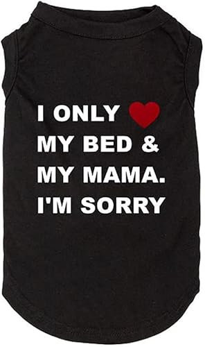 weokwock Dog Shirts Letter Printed Vest for Small Large Dogs Slogan Costume Dog Pajamas Puppy Gift Pet Clothes Mama's Boy(Small, O-Black)