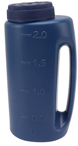 Handheld Fertilizer Spreader, Hand Held Grass Seed Spreader Crop Spreading Salt Sowing Pot for Seed, Fertiliser, Salt to Deice or Any Size Granule (Blue)