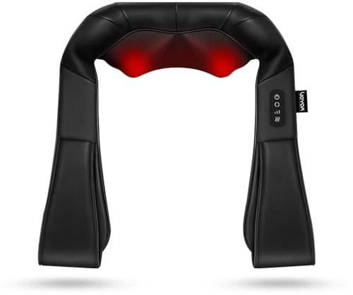 VOYOR-HEALTH Masajeador de Cuello y Hombros Masajeador Cervical Shiatsu eléctrico para hombros, espalda, cuello y alivio del dolor muscular de uso en el hogar y la oficina (Negro Oscuro)