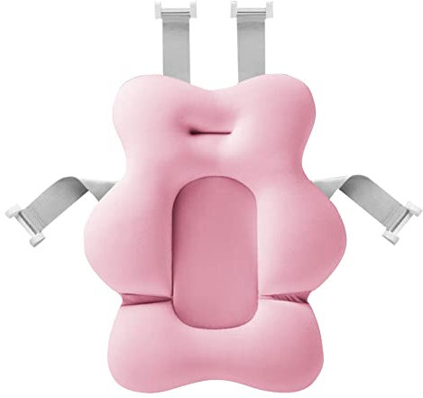 Teksome Almohada para bañera de bebé,Almohadilla de baño Antideslizante Ajustable - Almohadilla de baño para bebé Que se Adapta la bañera del Fregadero - Admite recién Nacidos de 0 6 eses