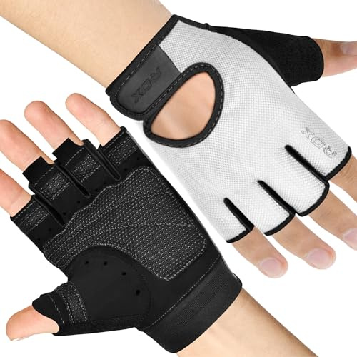 RDX Guanti Sollevamento Pesi Ventilazione Traspirante con Mezze Dita Allenamento in Palestra, Impugnatura Imbottita Antiscivolo, Allenamento Fitness Uomo Donna