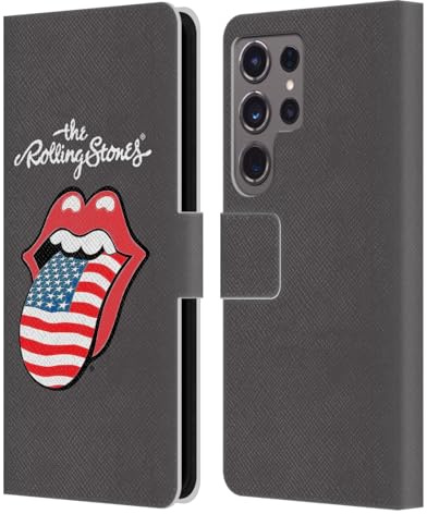 Head Case Designs Officially Licensed The Rolling Stones United States International Licks 1 Leather Wallet Case Compatible with Samsung Galaxy S24 Ultra 5G