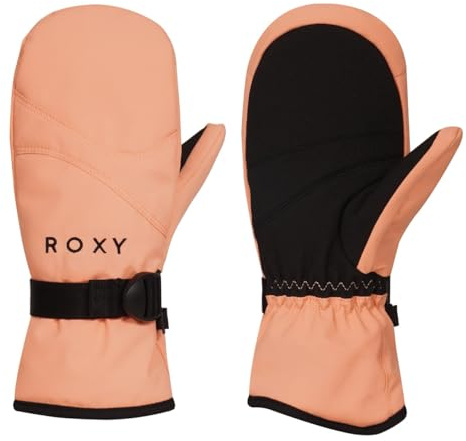 Roxy Girl's Jetty Snowboard/Ski Mittens - DryFlight, PFC-Free, WarmFlight Insulation, Touch Screen, Adjustable, Peach Pink, Small
